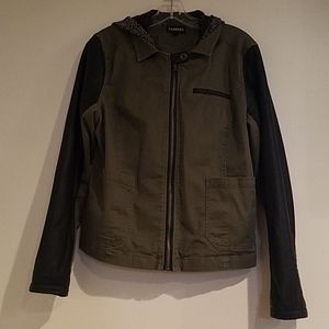 Express Army Green Hooded Jacket